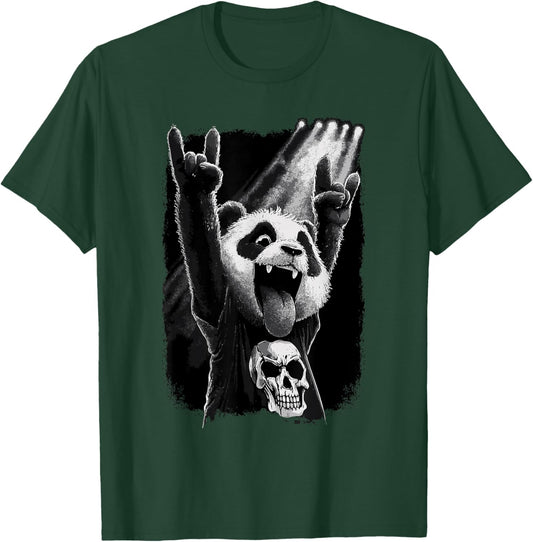 Rock Panda Skull On Stage Concert T-Shirt - T-Shirt | Forest