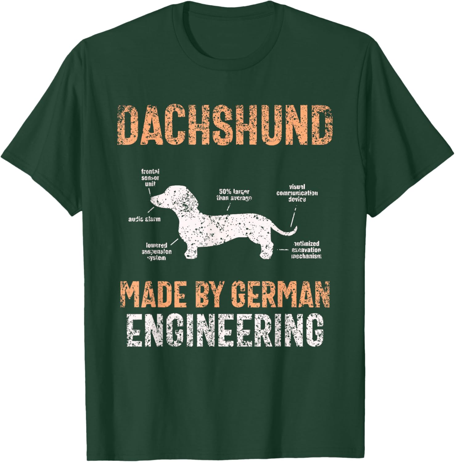 Dachshund German Engineering Art Master Puppy Dachshund T-Shirt - T-Shirt | Forest