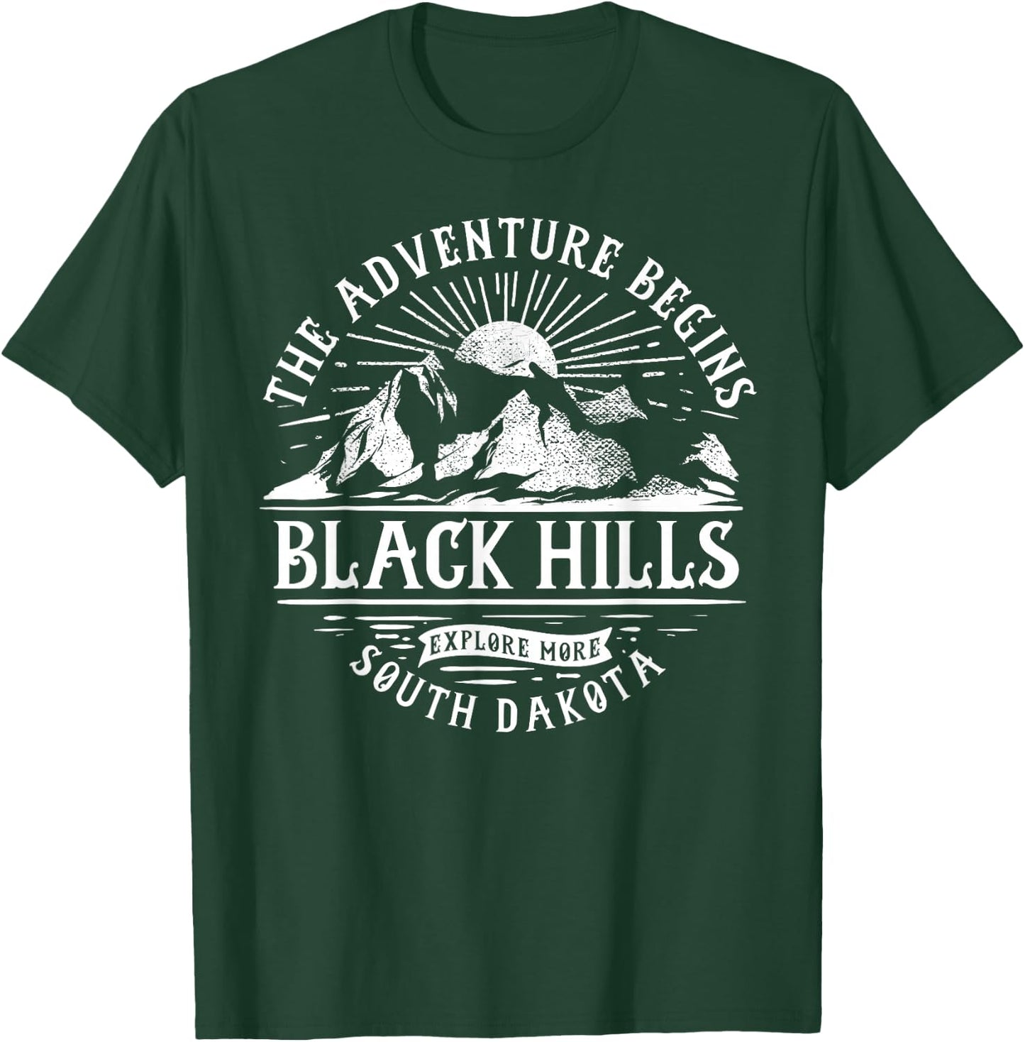 Black Hills SD The Adventure Begins T-Shirt - T-Shirt | Forest