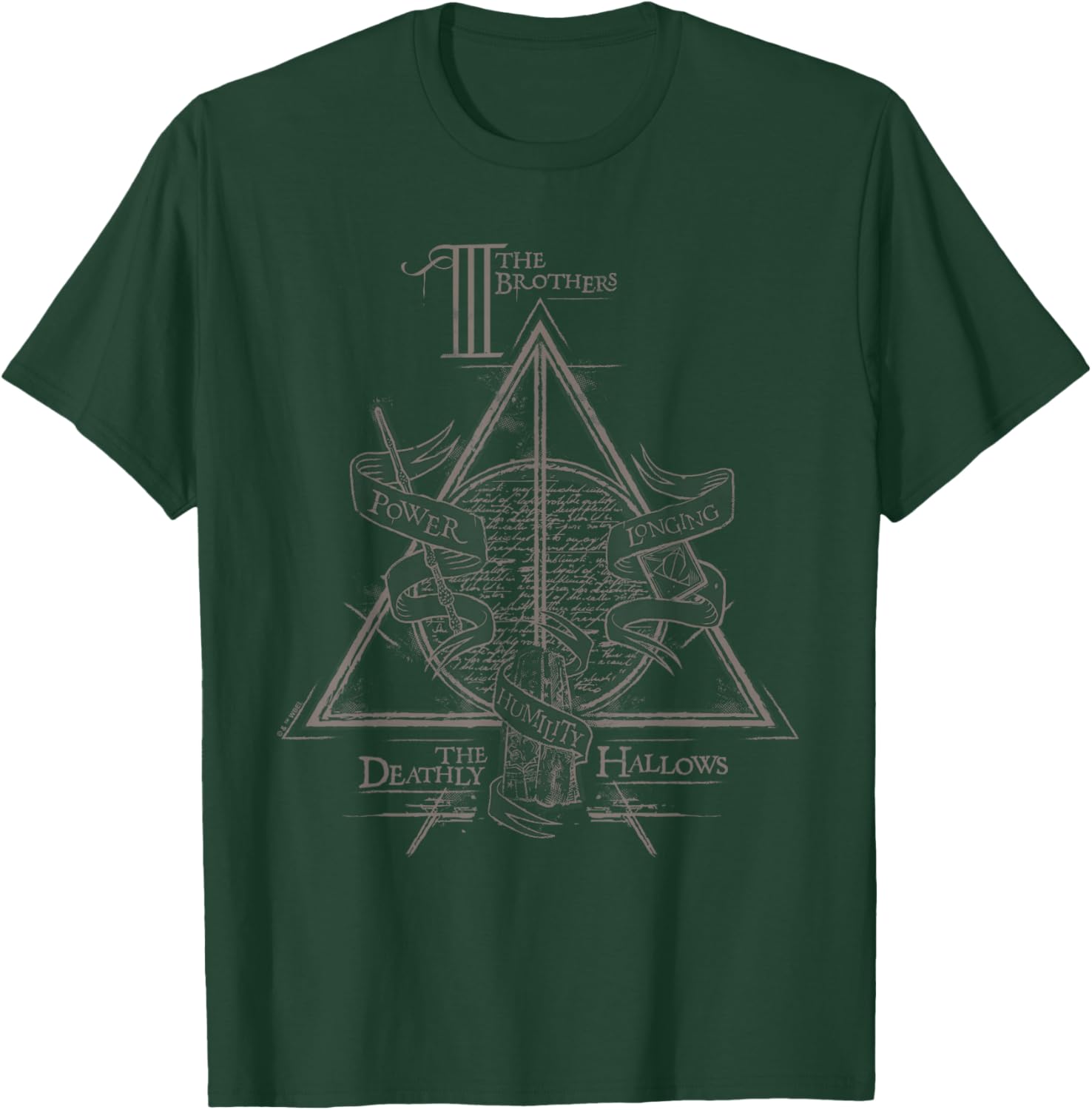 Harry Potter Black Three Brothers Deathly Hallows , , Small, Short Sleeve, Cotton 100% T-Shirt - T-Shirt | Forest