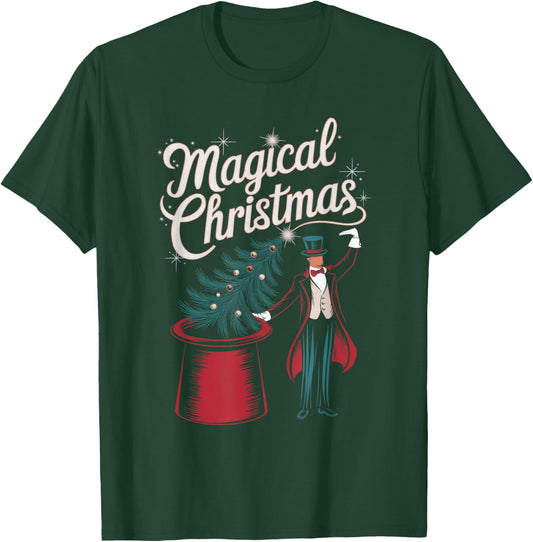 Magical Christmas Funny Xmas Holiday Celebration Magic Tree T-Shirt - T-Shirt | Forest