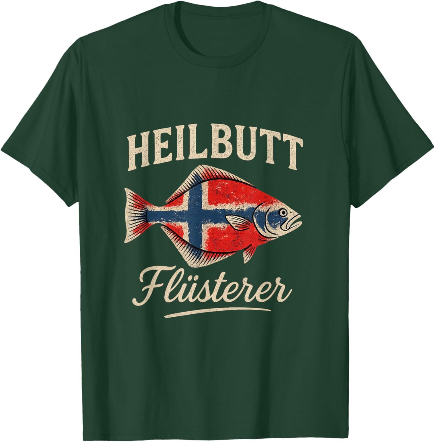 Heilbutt Flüsterer Norwegen Spaß Design T-Shirt - T-Shirt | Forest