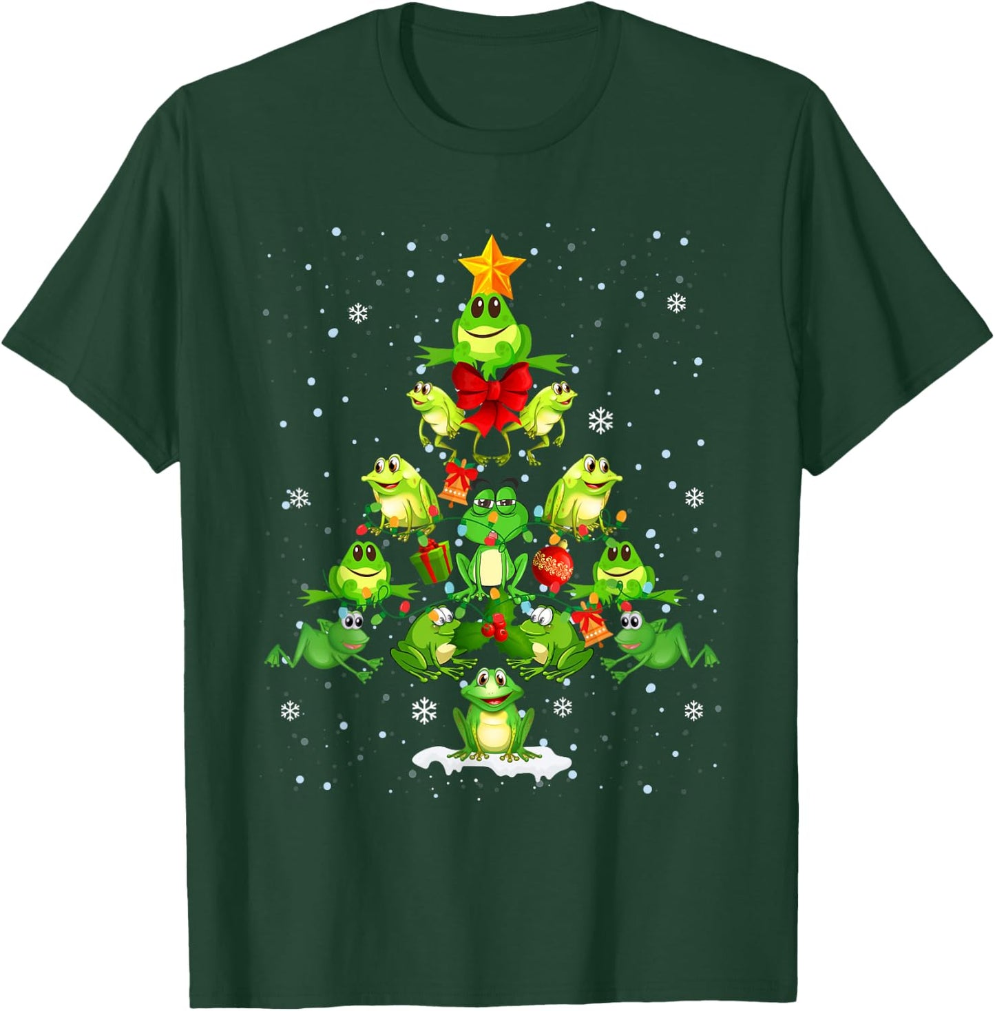 Cute Frog Christmas Tree Gift Decor Xmas Tree T-Shirt - T-Shirt | Forest
