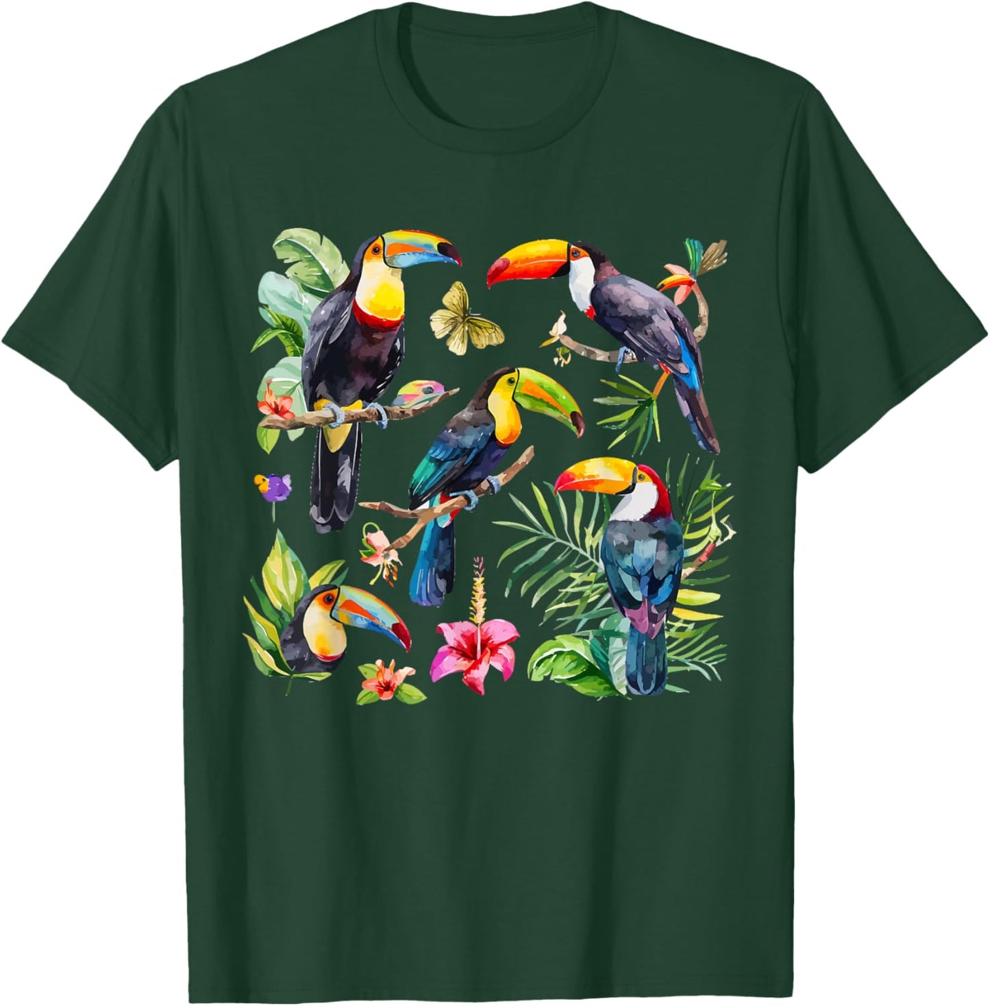 Toucan Watercolor T-Shirt - T-Shirt | Forest