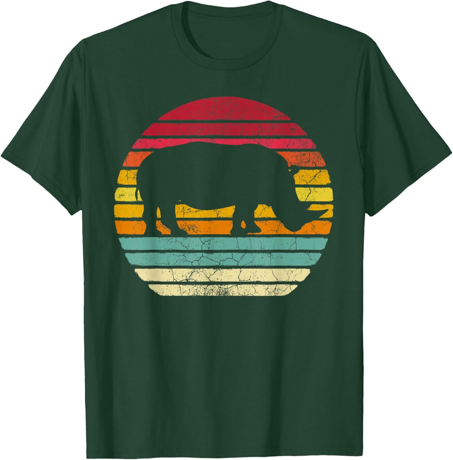 Rhinoceros Rhino Retro Style Vintage Men Women Classic Gift T-Shirt - T-Shirt | Forest