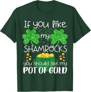 St Patricks day Shamrock Boobs women sexy funny saying T-Shirt - T-Shirt | Forest