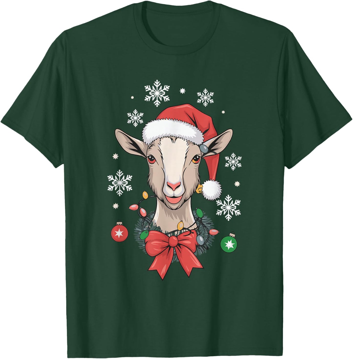Goat Christmas T-Shirt - T-Shirt | Forest