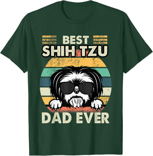 Best Shih Tzu Dad Ever Funny Shih Tzu Dad Gift Dog Lover Women Girls Kids T-Shirt - T-Shirt | Forest