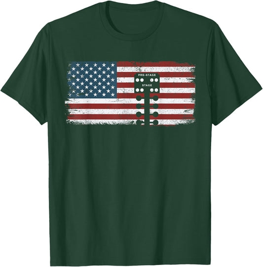 Drag Racing Race Car American Flag Vintage T-Shirt - T-Shirt | Forest