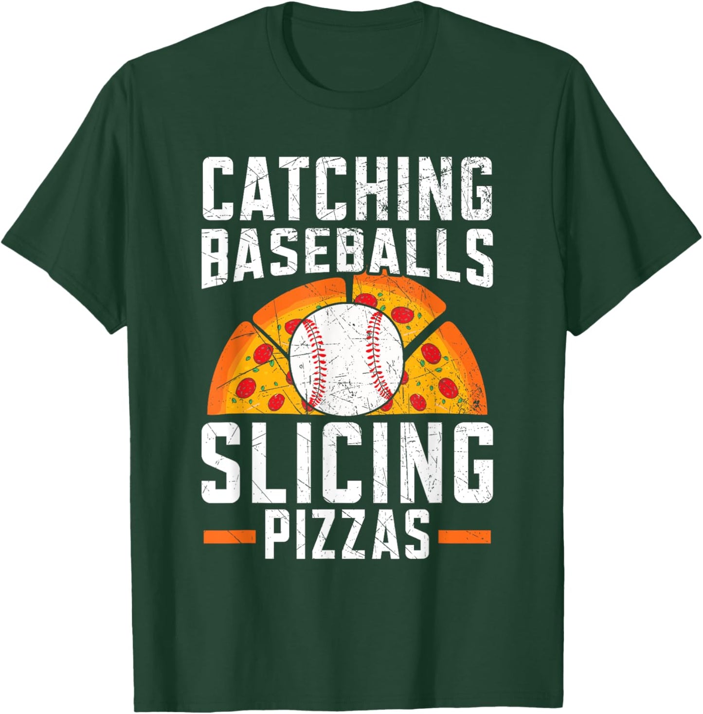 Pizza Baseball Player Baseball Lover Sport Italian Food T-Shirt - T-Shirt | Forest