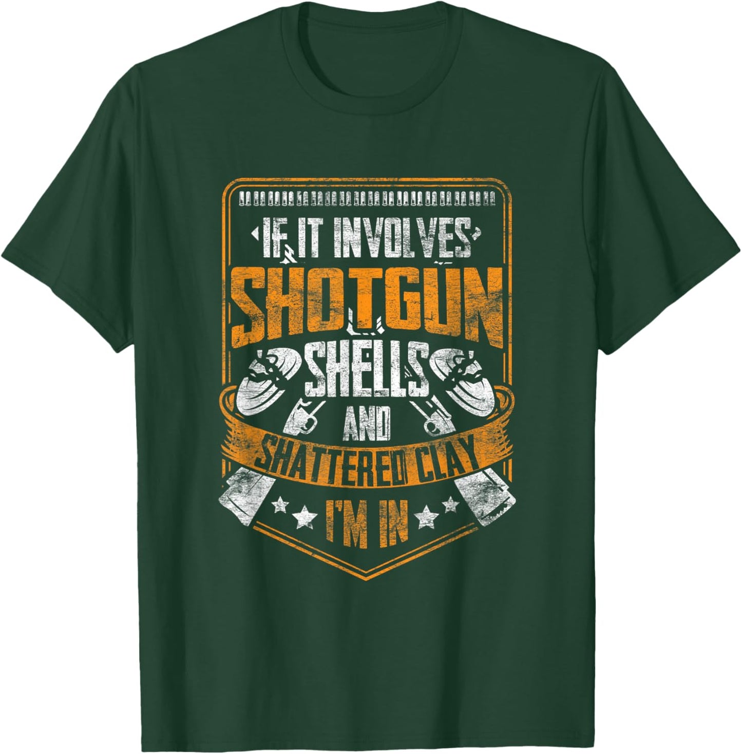 Shotgun Shells and Shattered Clay Funny Trap Skeet Shooting T-Shirt - T-Shirt | Forest