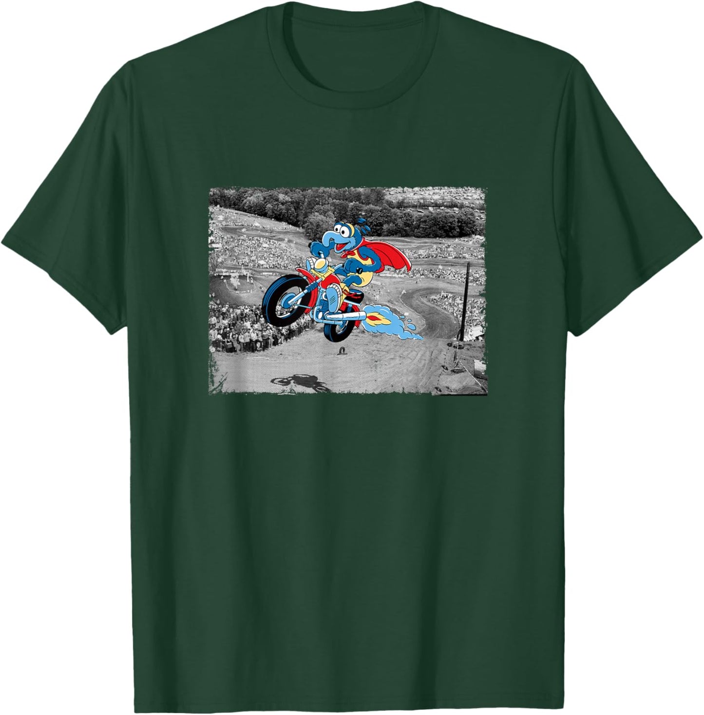 Disney The Muppets Gonzo Motorcycle Ride Big Chest Poster T-Shirt - T-Shirt | Forest