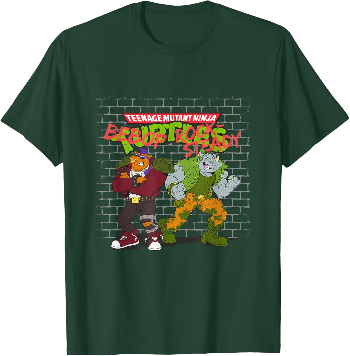 Teenage Mutant Ninja Turtles Bebop & Rocksteady Vintage Shot T-Shirt - T-Shirt | Forest