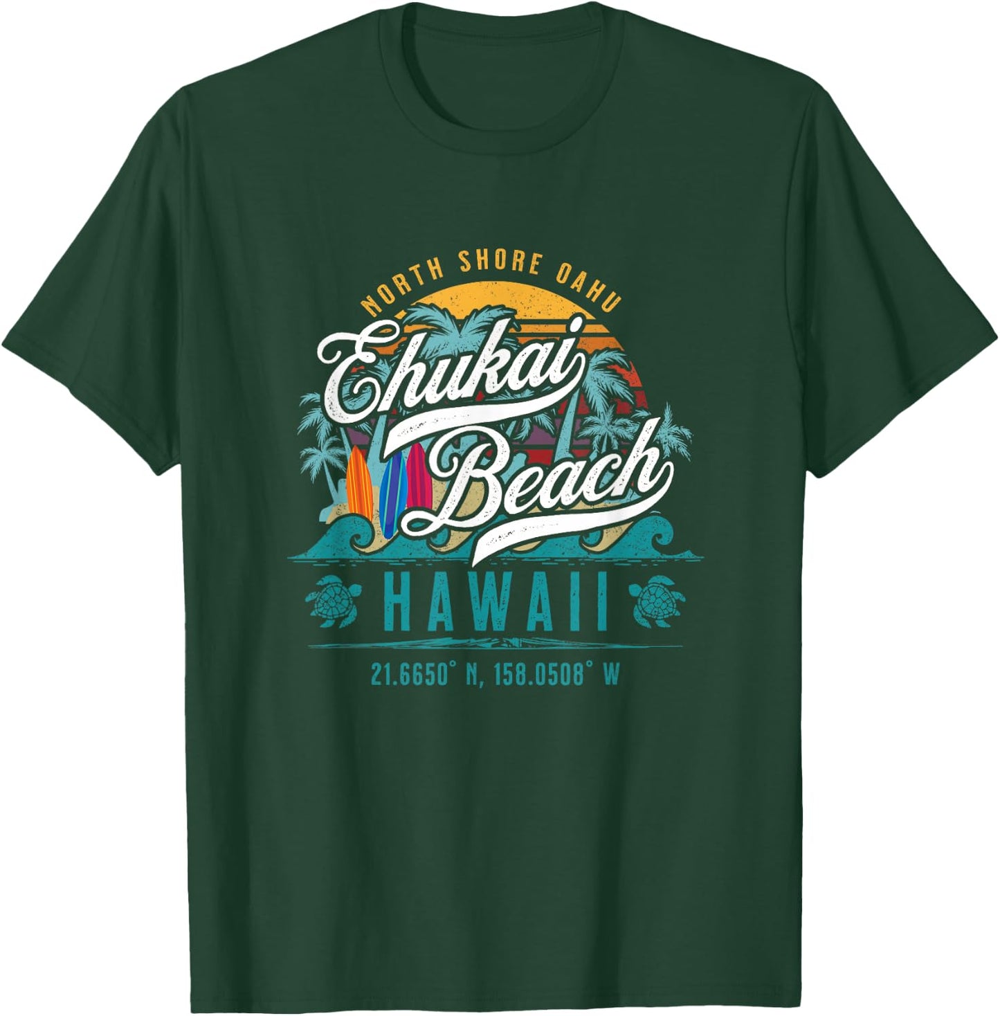 Ehukai Beach North Shore Oahu Hawaii Banzai Pipeline Surfing T-Shirt - T-Shirt | Forest