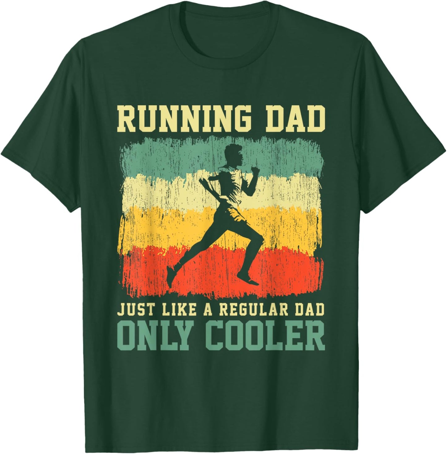Retro Running Dad Funny Runner Marathon Athlete Humor Outfit T-Shirt - T-Shirt | Forest