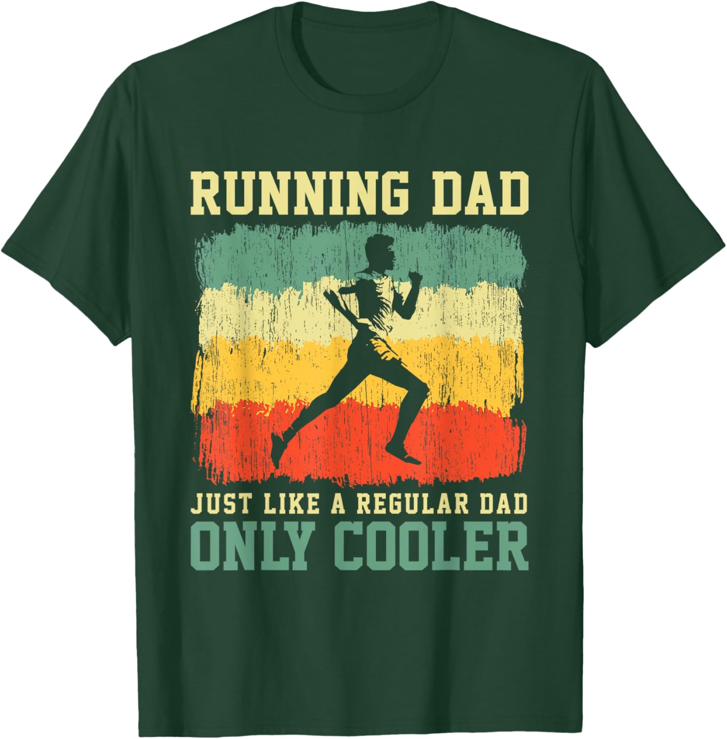Retro Running Dad Funny Runner Marathon Athlete Humor Outfit T-Shirt - T-Shirt | Forest