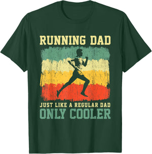 Retro Running Dad Funny Runner Marathon Athlete Humor Outfit T-Shirt - T-Shirt | Forest