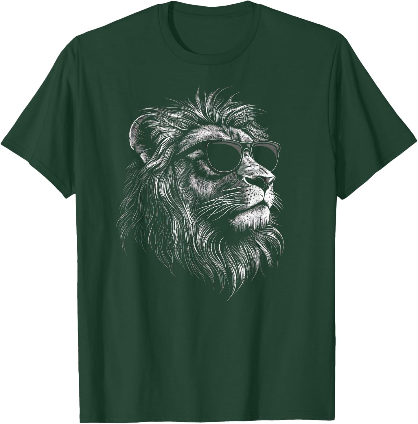 Cool Lion with Sunglasses Graphic for All Ages T-Shirt - T-Shirt | Forest