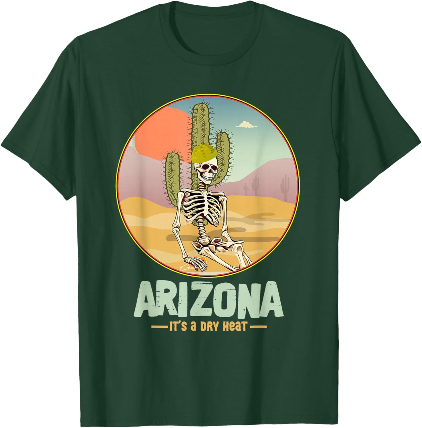 Arizona Souvenirs Desert Skeleton Cactus Vintage Art T-Shirt - T-Shirt | Forest