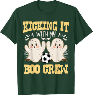 Kicking It With My Boo Crew Halloween Soccer T-Shirt - T-Shirt | Forest