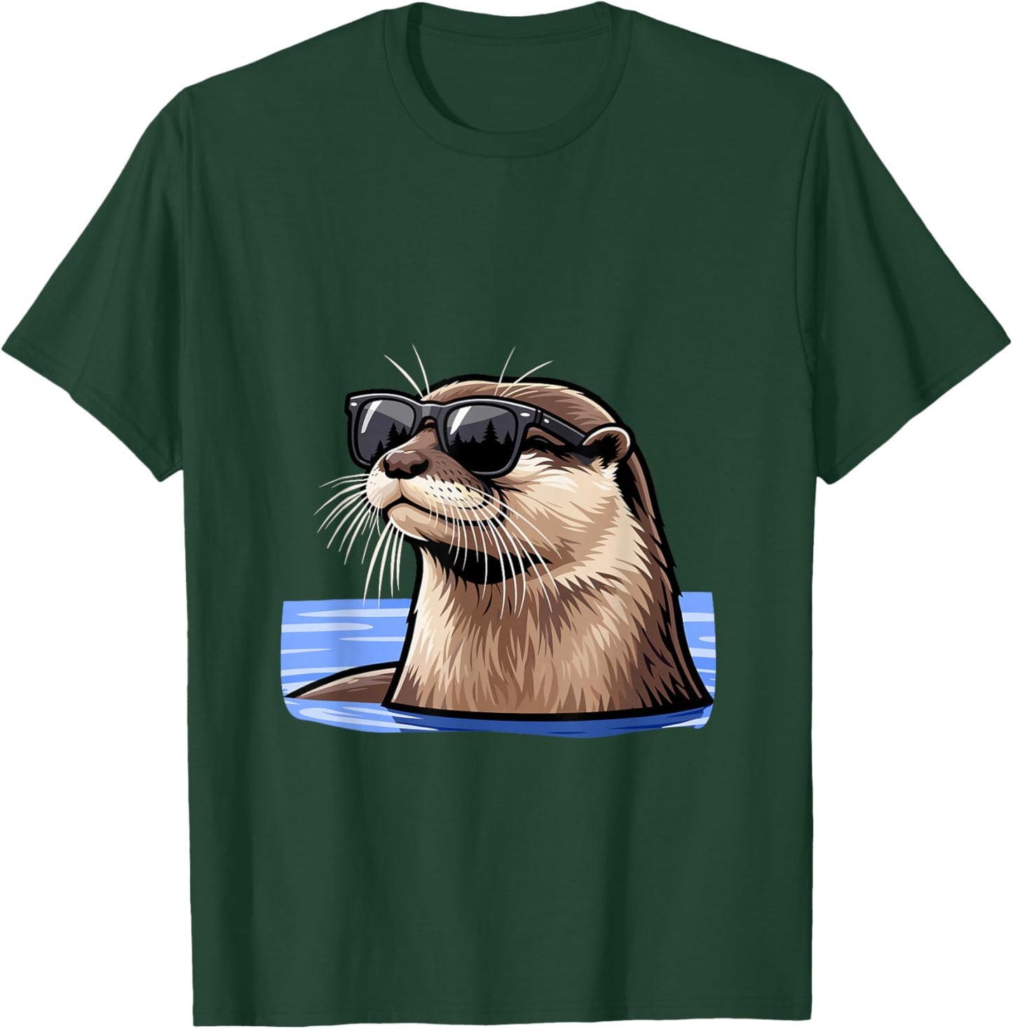 Otter mit Sonnenbrille Tiermotiv Portrait Wildlife Marder T-Shirt - T-Shirt | Forest