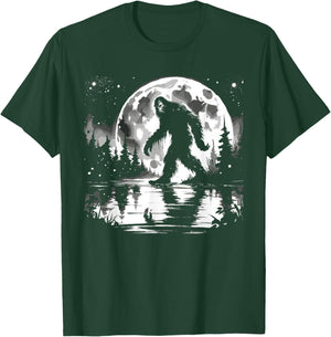 Moon Bigfoot Sasquatch Men Women Kids Cool Bigfoot T-Shirt - T-Shirt | Forest