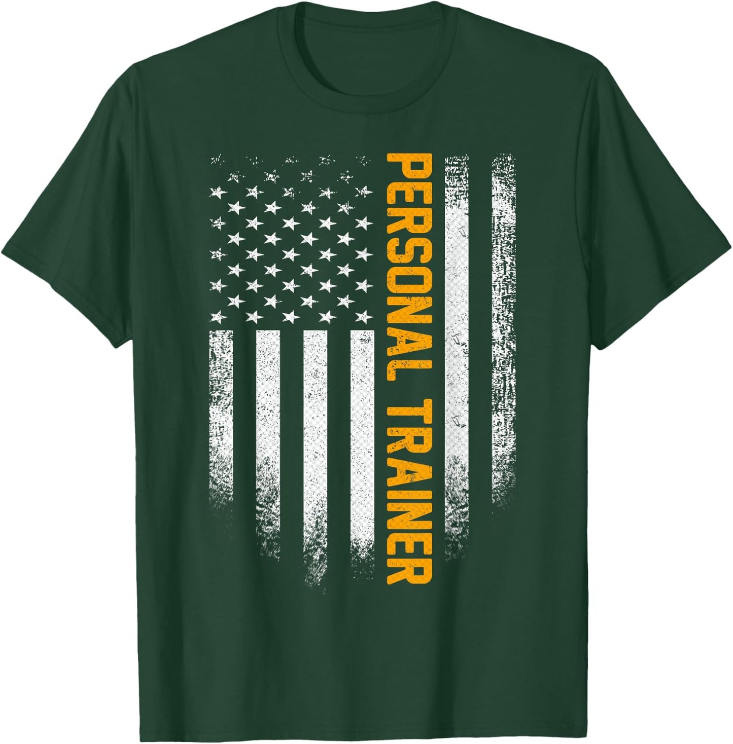 Vintage USA Personal Trainer American Flag Patriotic Funny T-Shirt - T-Shirt | Forest