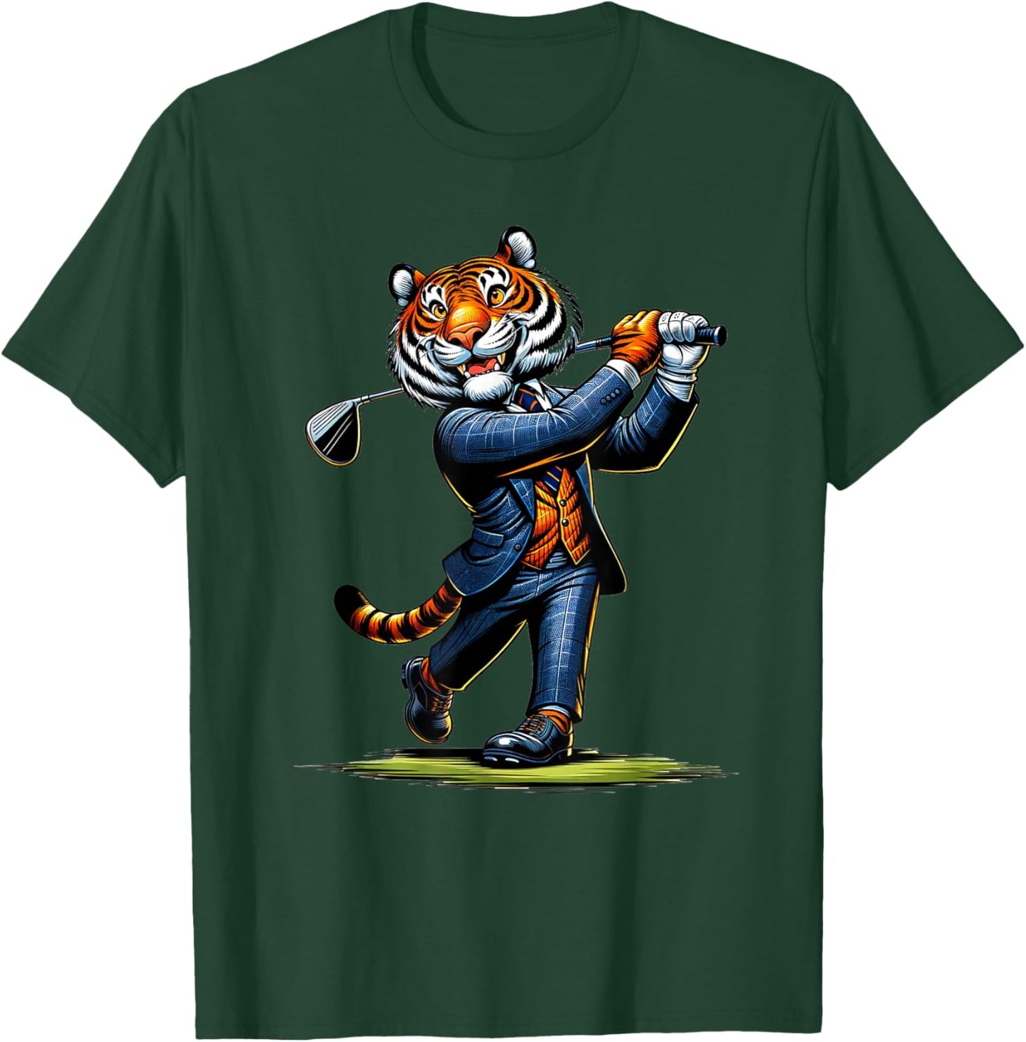 Golf Tiger Design | Cute Tiger Design for Golfers T-Shirt - T-Shirt | Forest
