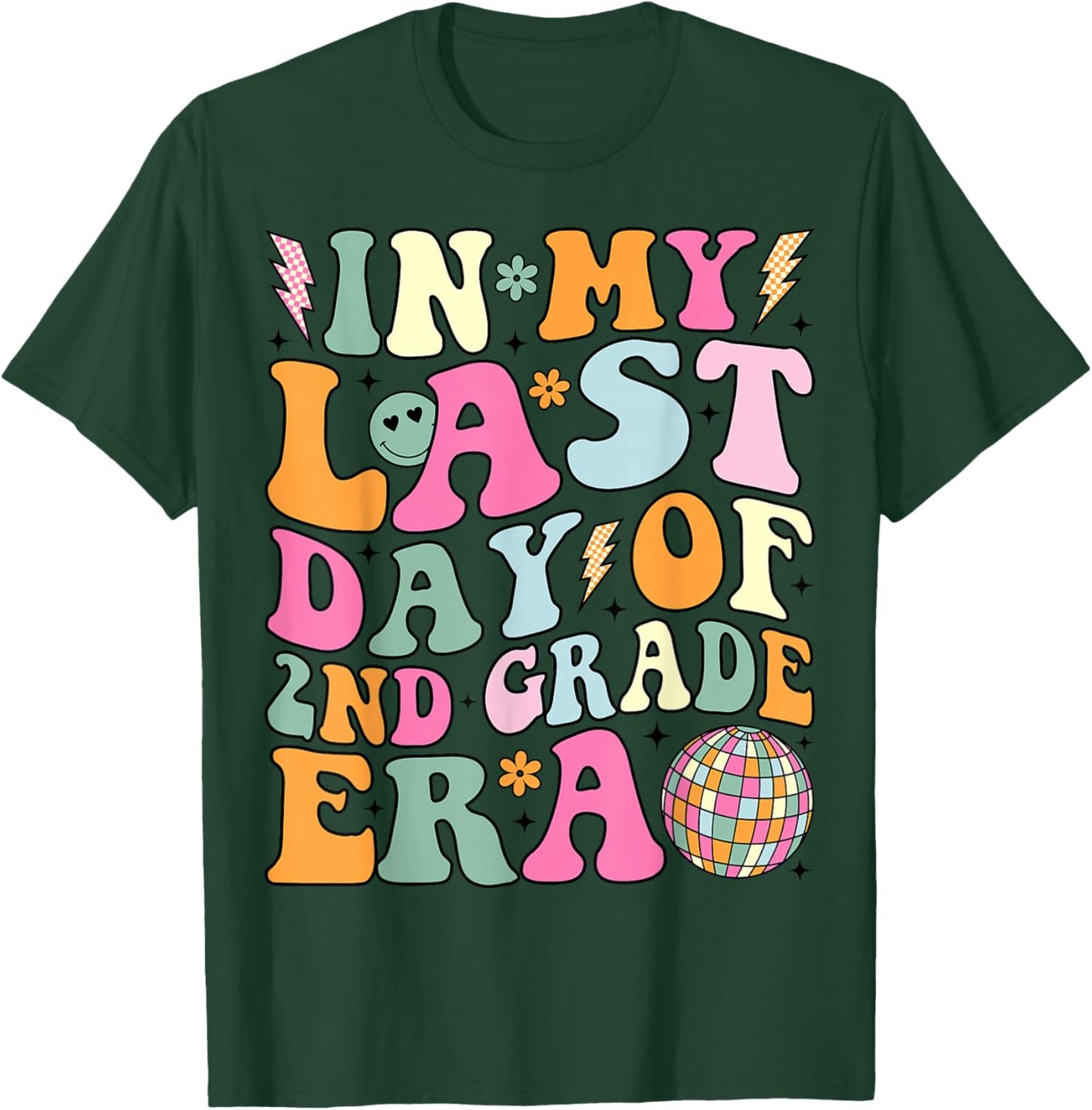 Groovy In My Last Day Of 2nd Grade Era Last Day of School T-Shirt - T-Shirt | Forest
