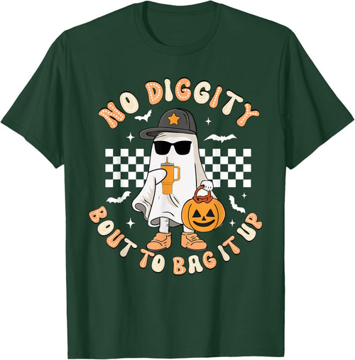No Diggity Bout To Bag It Up Retro Halloween Ghost Toddler