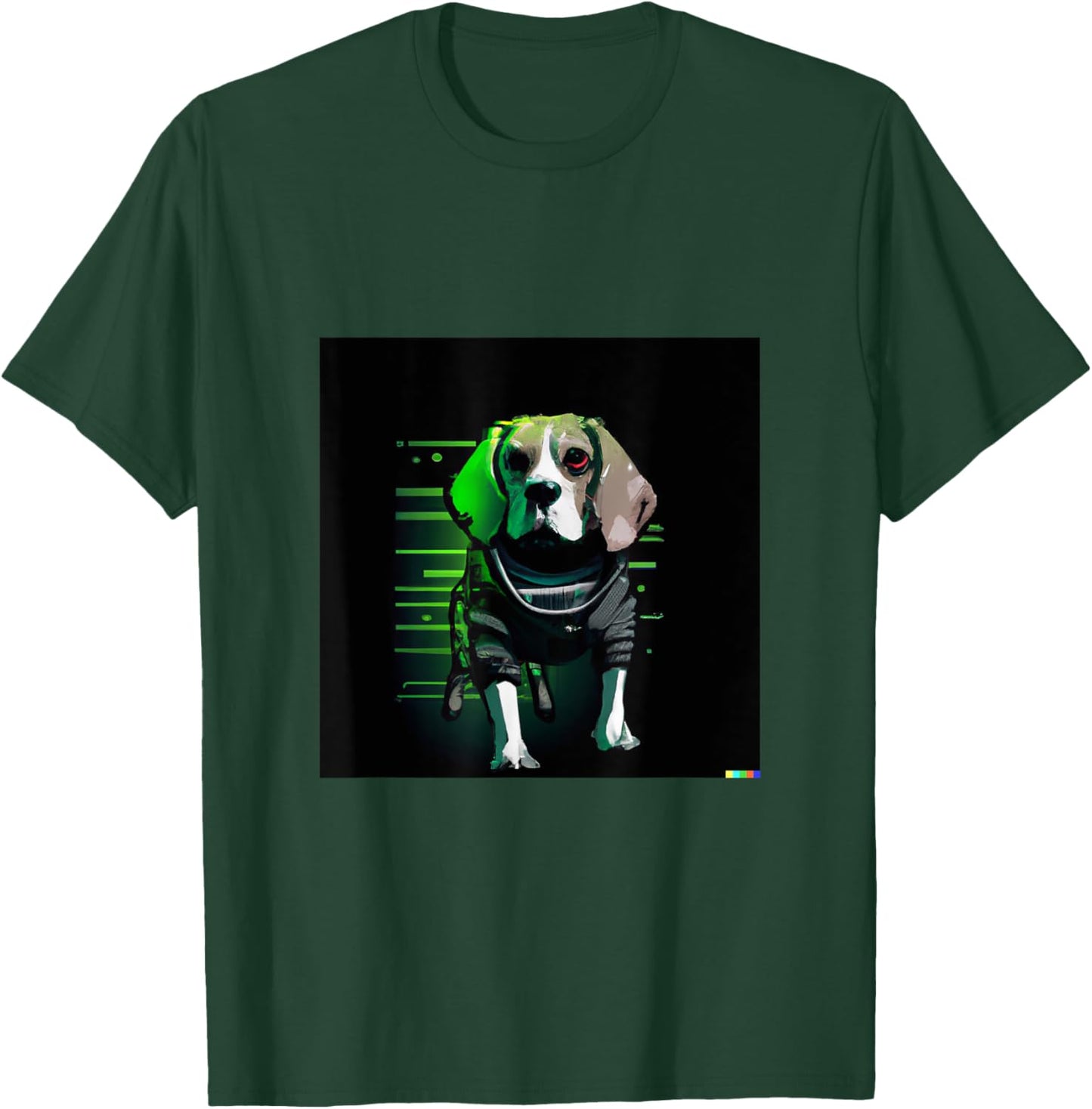 Cyberpunk Beagle | Funny Robot Dog Men Women cute distopic T-Shirt - T-Shirt | Forest