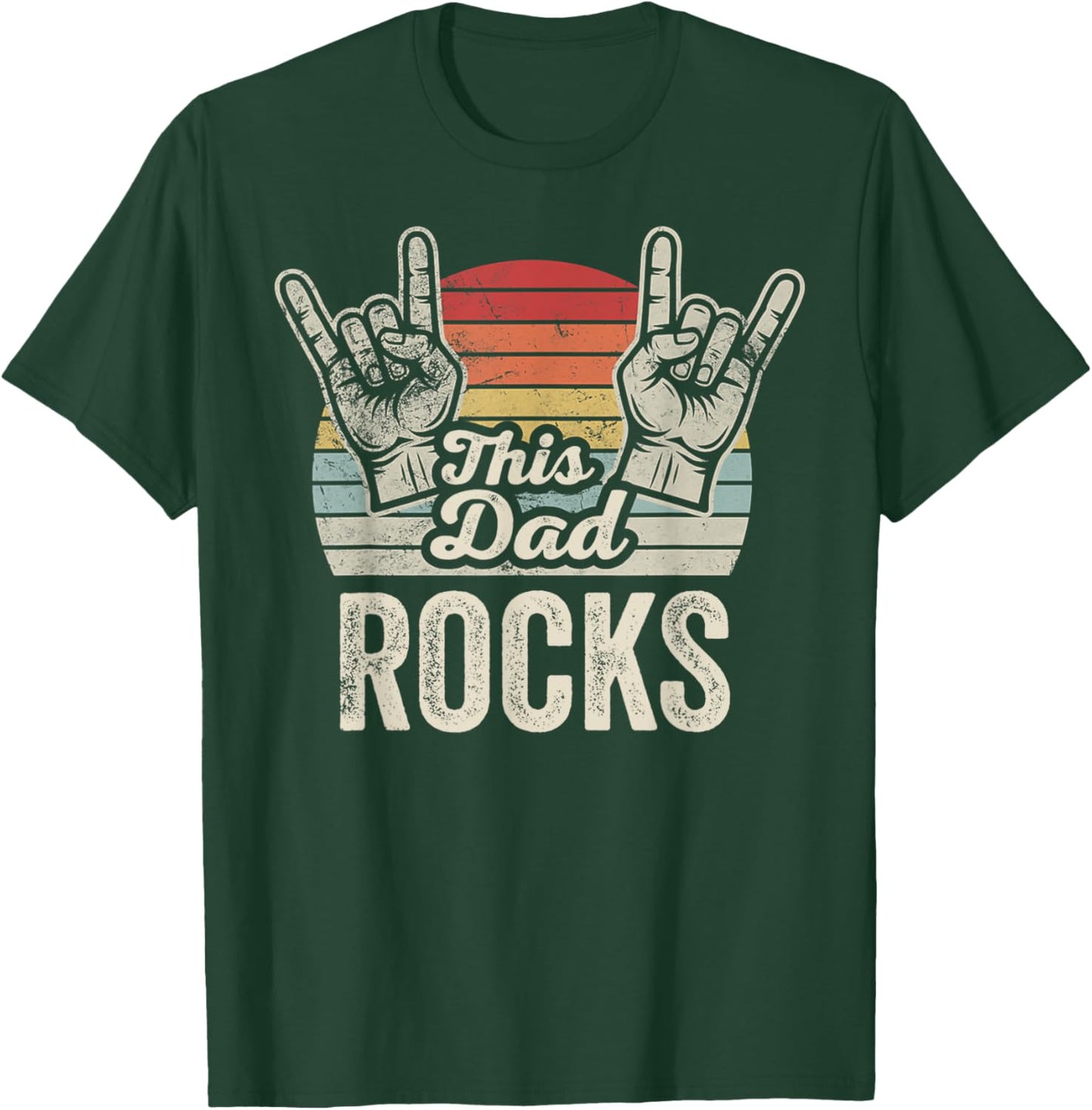 This Dad Rocks Retro Vibes T-Shirt - T-Shirt | Forest