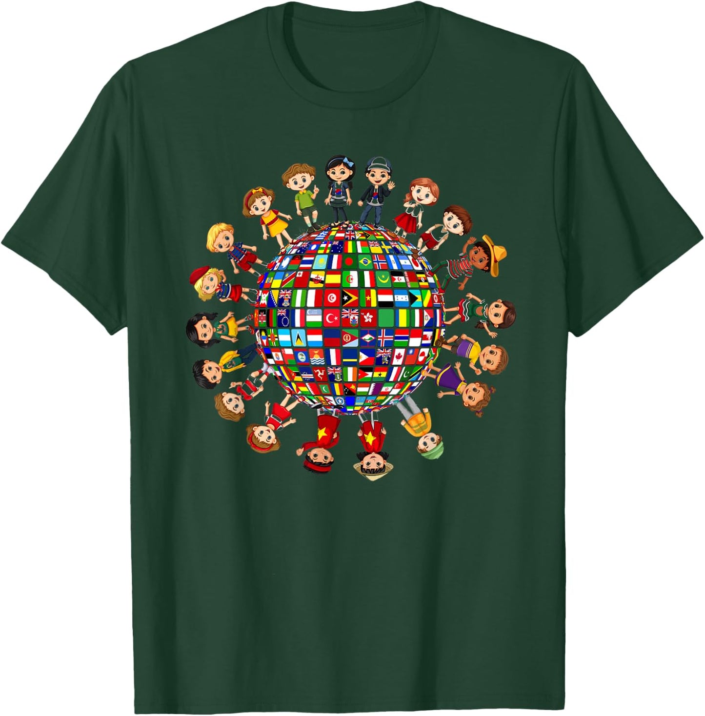 Flags of the World Cultural diversity Kids around the Globe T-Shirt - T-Shirt | Forest