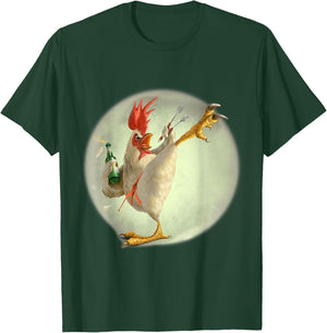 Eagerlys Funny Chicken Kungfu Art Drinking Drunk - Rooster T-Shirt - T-Shirt | Forest
