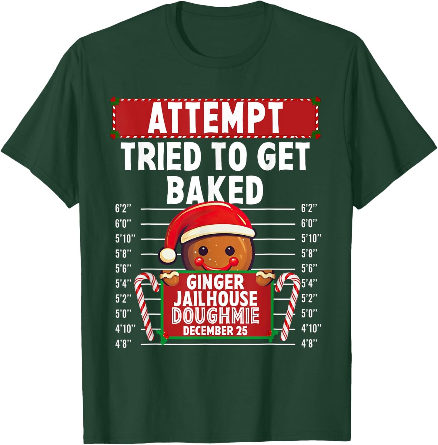 Attempt Ginger Jailhouse Christmas Xmas Gingerbread Holiday T-Shirt - T-Shirt | Forest