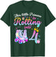 Roller Skate 4th Birthday Shirt 4 Year Old Girl Party Outfit T-Shirt - T-Shirt | Forest