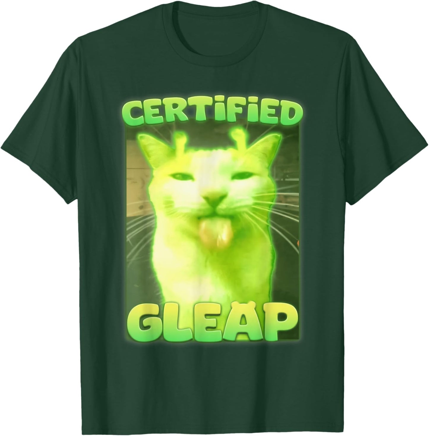 Certified Gleap Funny Alien Brainrot Cat Meme Women Kids T-Shirt - T-Shirt | Forest