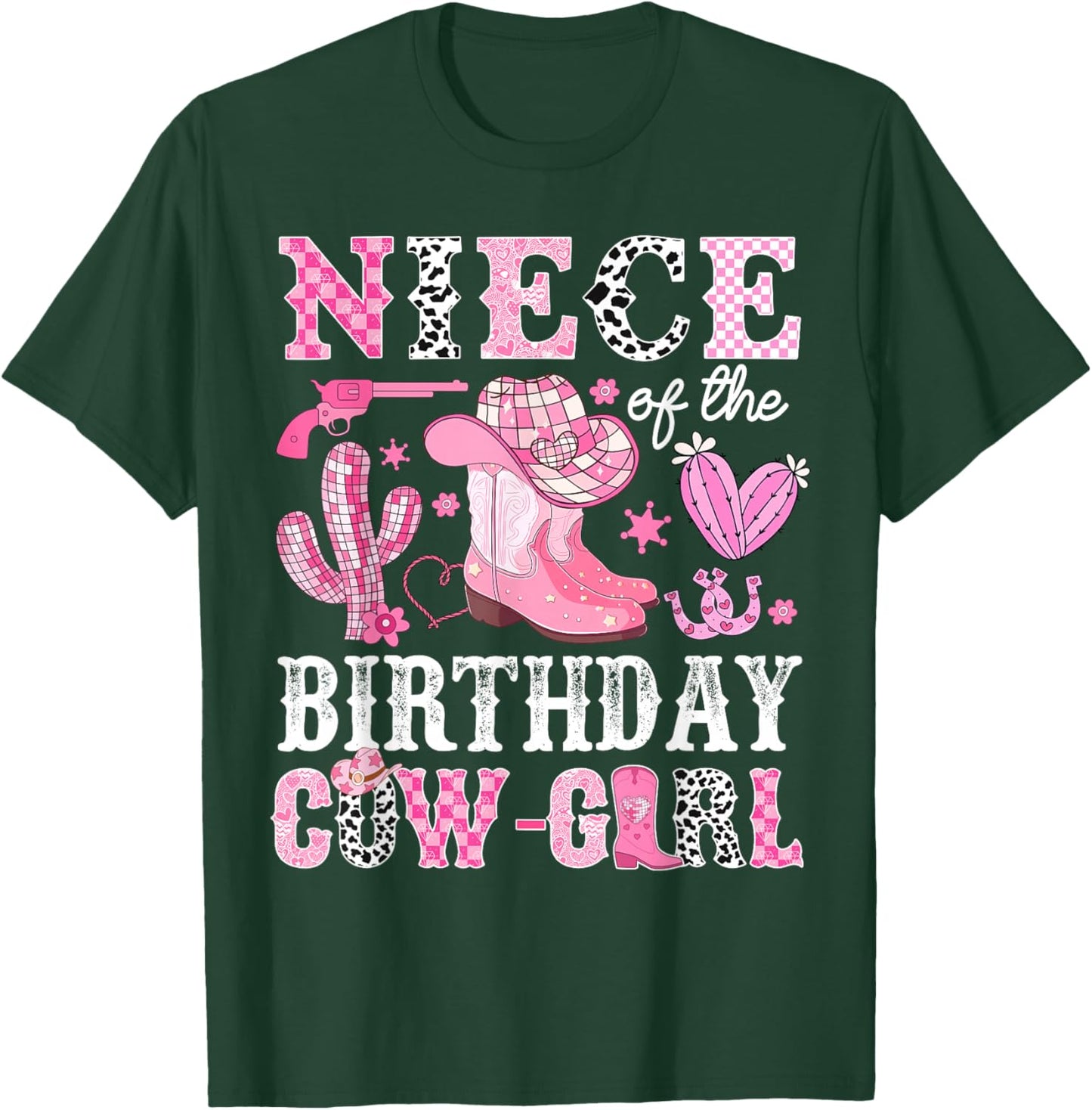 Niece Of The Birthday Cow-Girl Rodeo Cowgirl Bday T-Shirt - T-Shirt | Forest