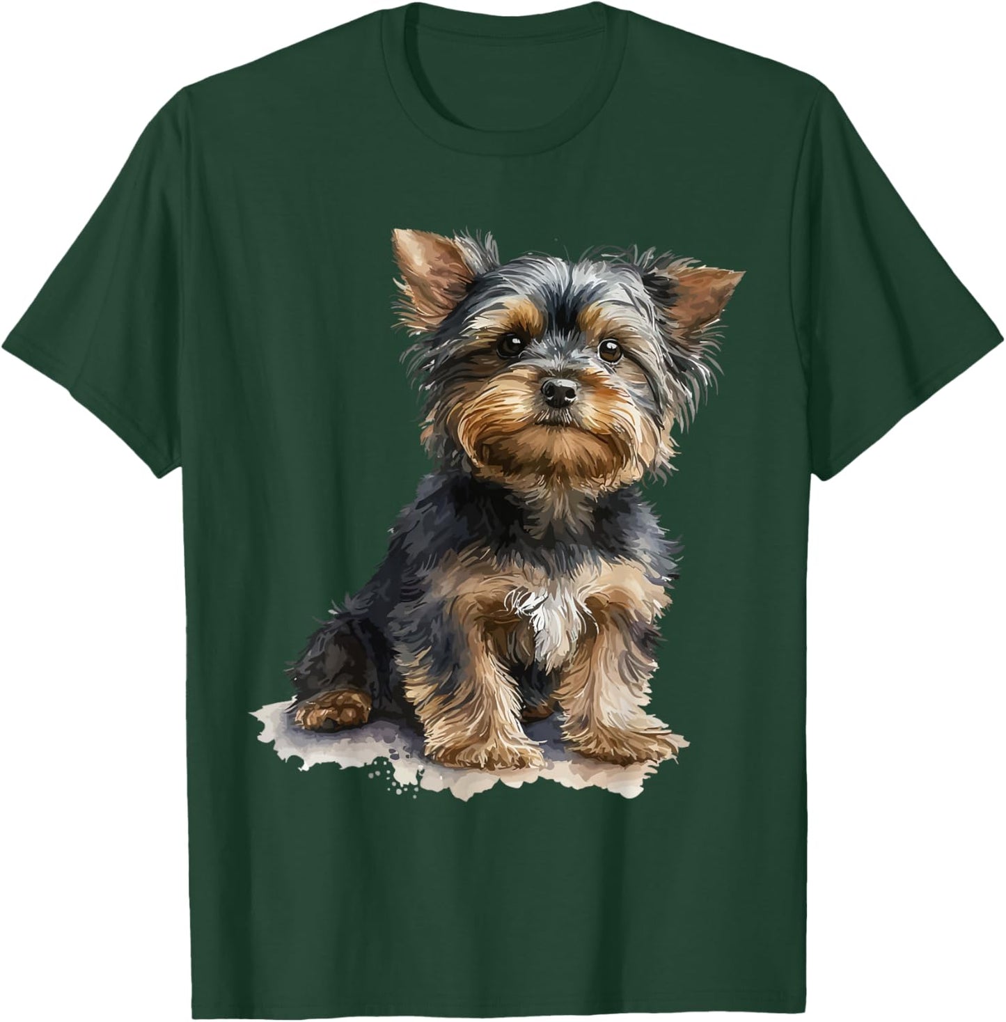 Watercolour Yorkshire Terrier Yorkie T-Shirt - T-Shirt | Forest
