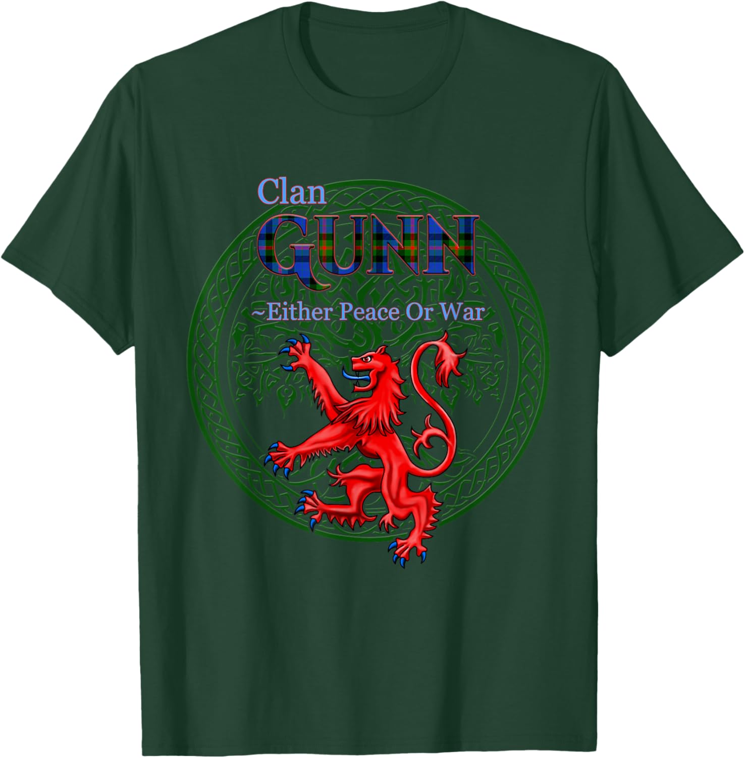 Gunn Scottish Clan Pride Family Motto T-Shirt - T-Shirt | Forest