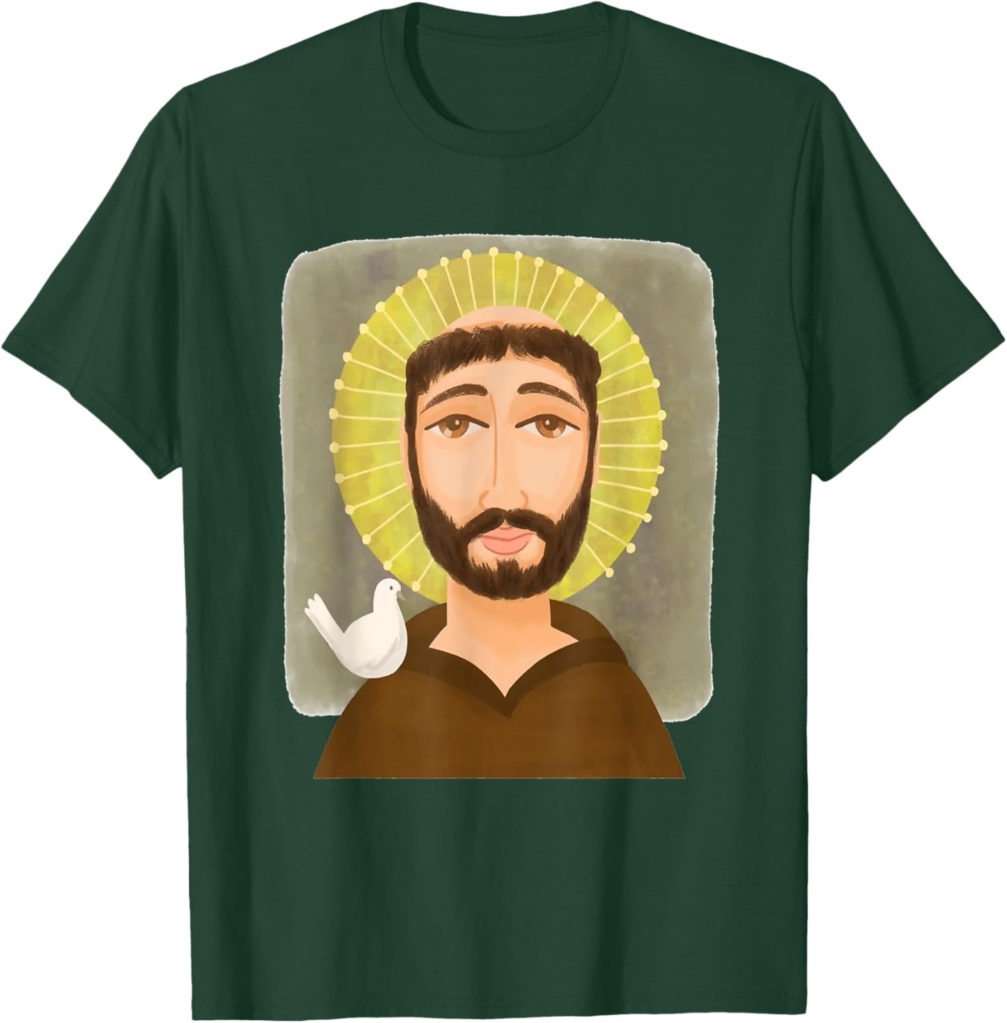 St Francis of Assisi Art Patron Saint of Animals Catholic T-Shirt - T-Shirt | Forest