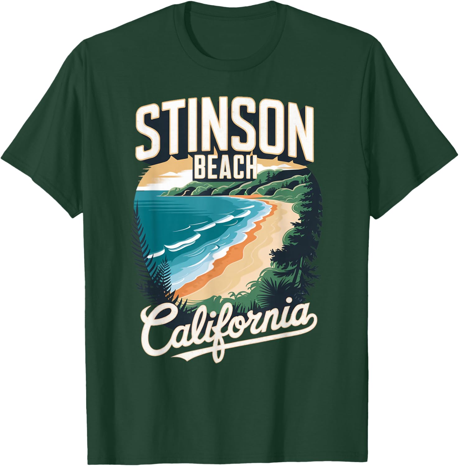 Stinson Beach California Scenic Coastline T-Shirt - T-Shirt | Forest