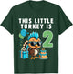 Kids This Little Turkey is 2, Boys 2nd Birthday Kids Thanksgiving T-Shirt - T-Shirt | Forest