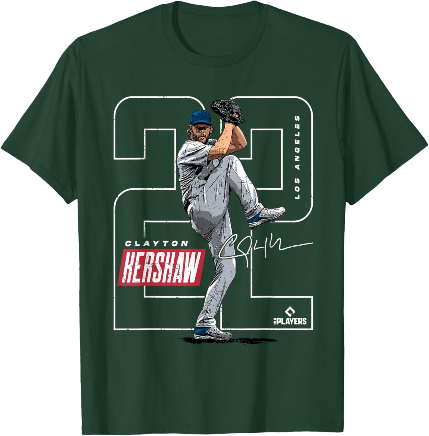Clayton Kershaw | Los Angeles MLB Player League | MLBKER4040 T-Shirt - T-Shirt | Forest