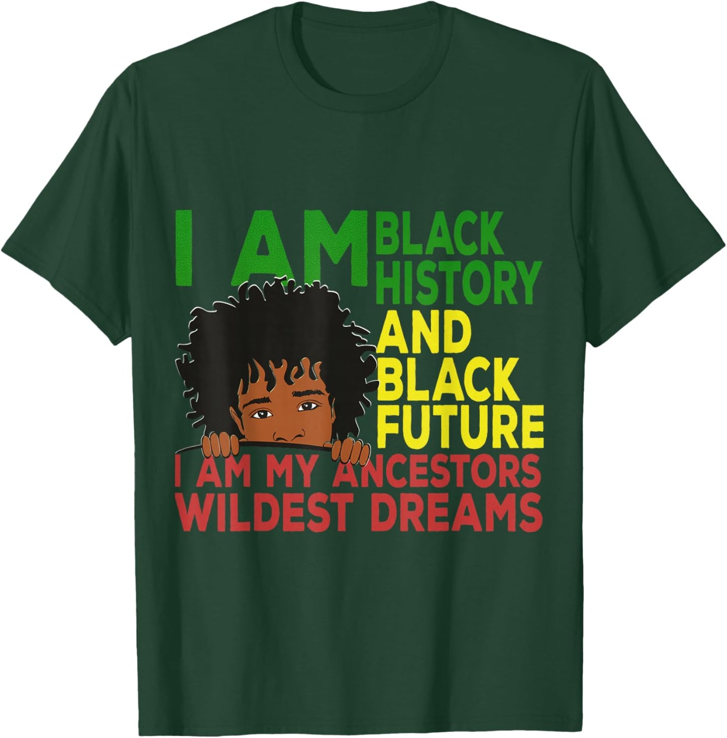 Happy Juneteenth Independence Teen Youth Afro Locs Black Boy T-Shirt - T-Shirt | Forest