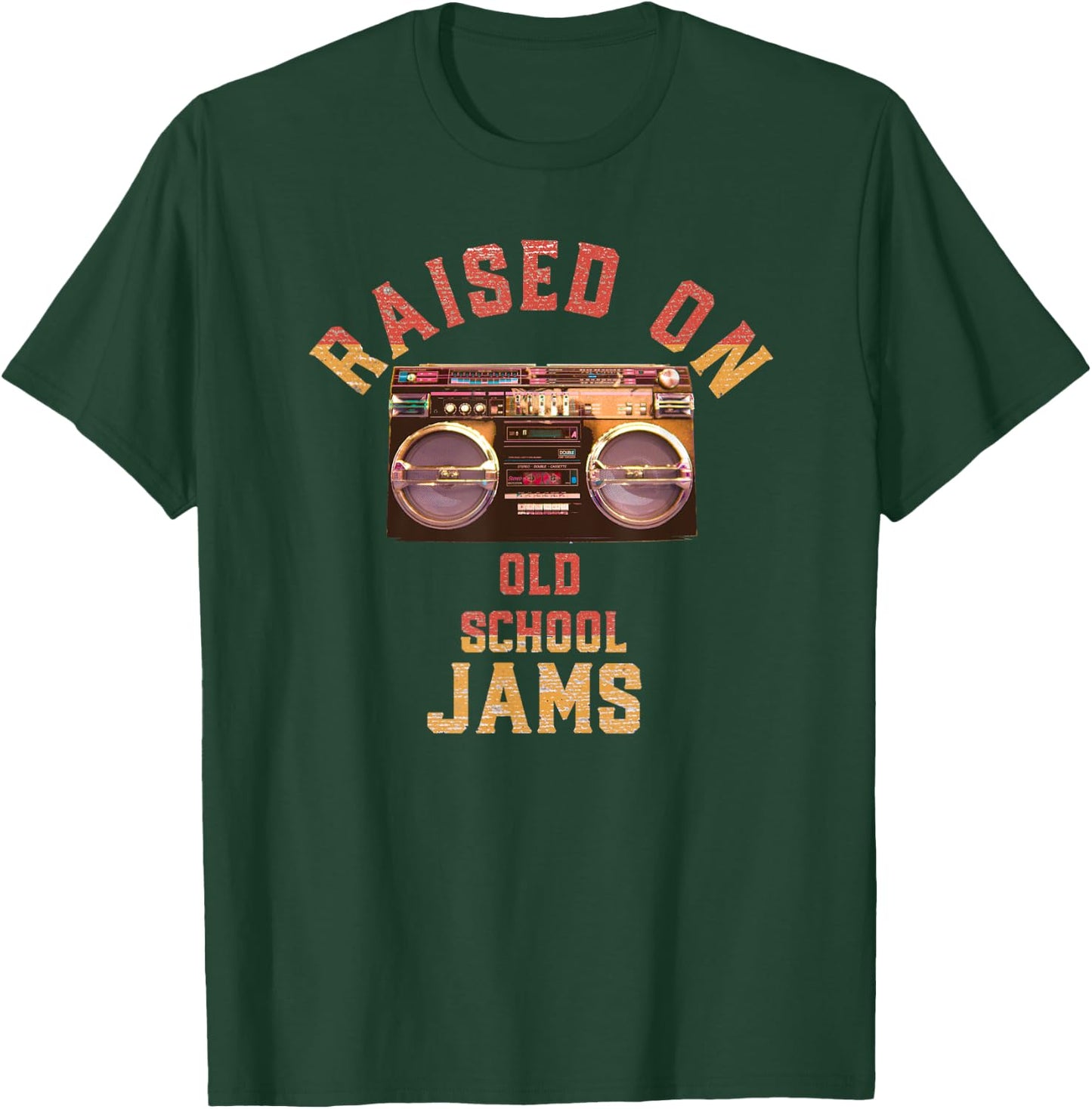 Raised On Old School Jams Vintage Hip Hop R&B Music T-Shirt - T-Shirt | Forest