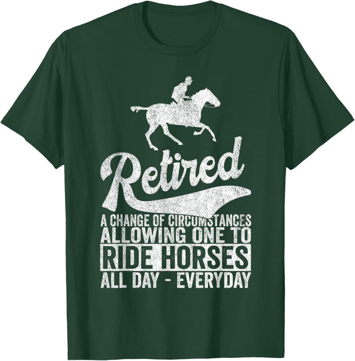 Funny Retired Definition Retirement Plan Horse Riding Retro T-Shirt - T-Shirt | Forest