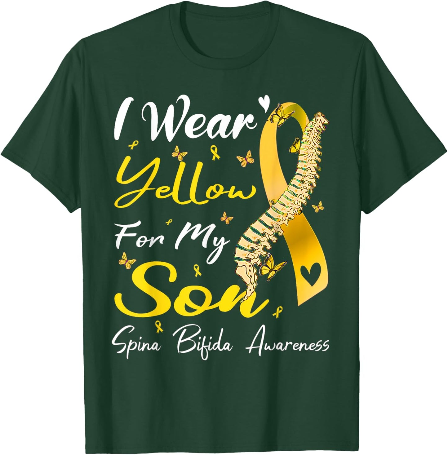 I Wear Yellow For My Son Spina Bifida Awareness T-Shirt - T-Shirt | Forest
