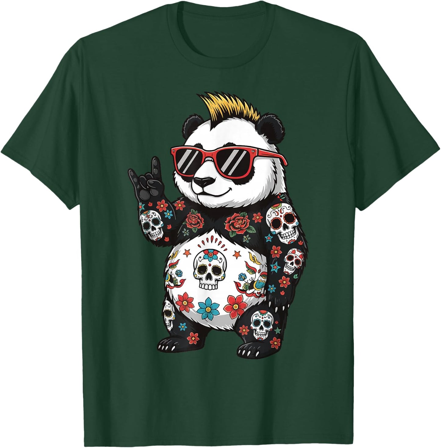 Panda Punk Rock Heavy Metal Rodent T-Shirt - T-Shirt | Forest