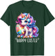 Unicorn Happy Easter Day Bunny Rainbow Egg Girls Kids T-Shirt - T-Shirt | Forest